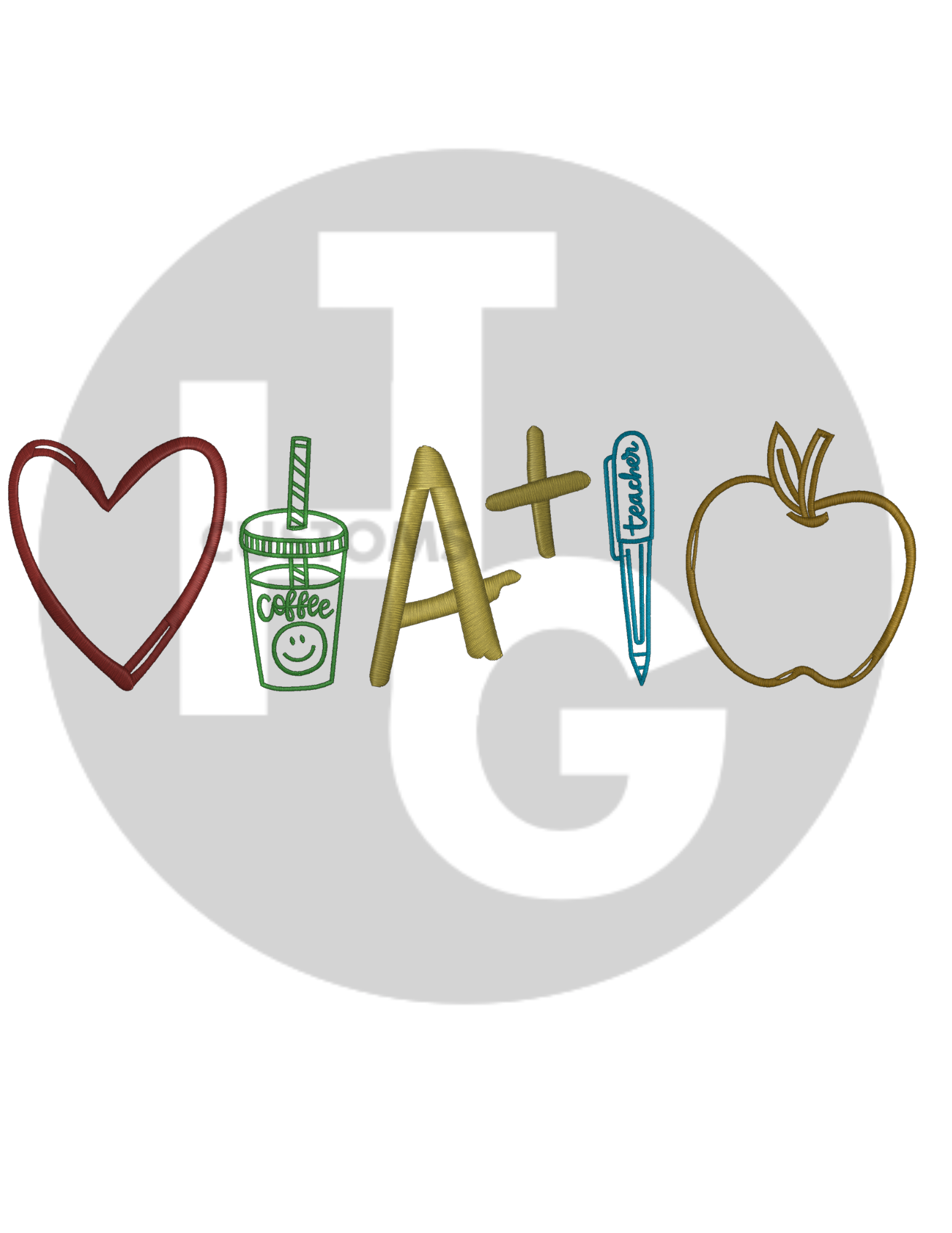 School Icons Toddler T Shirt/Crewneck Embroidery