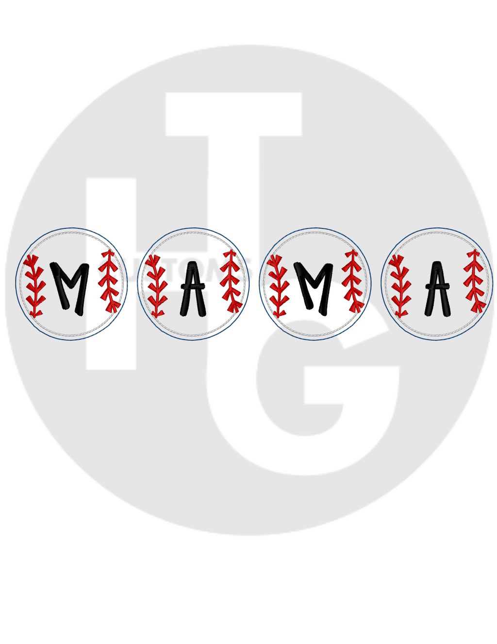 Baseball MAMA shirt & Crew (embroidery) (Copy)