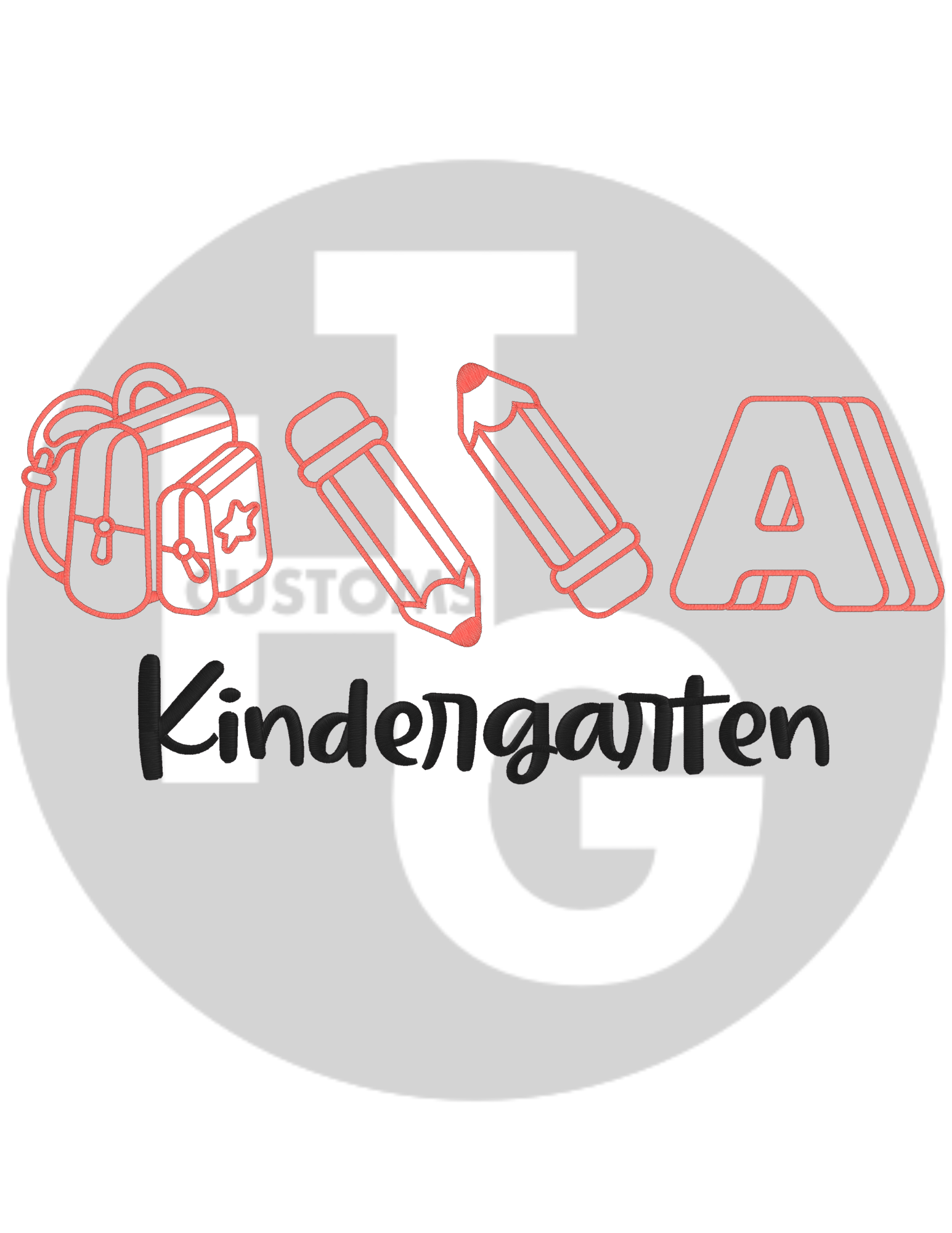 Kindergarten Icons Toddler T Shirt/Crewneck Embroidery