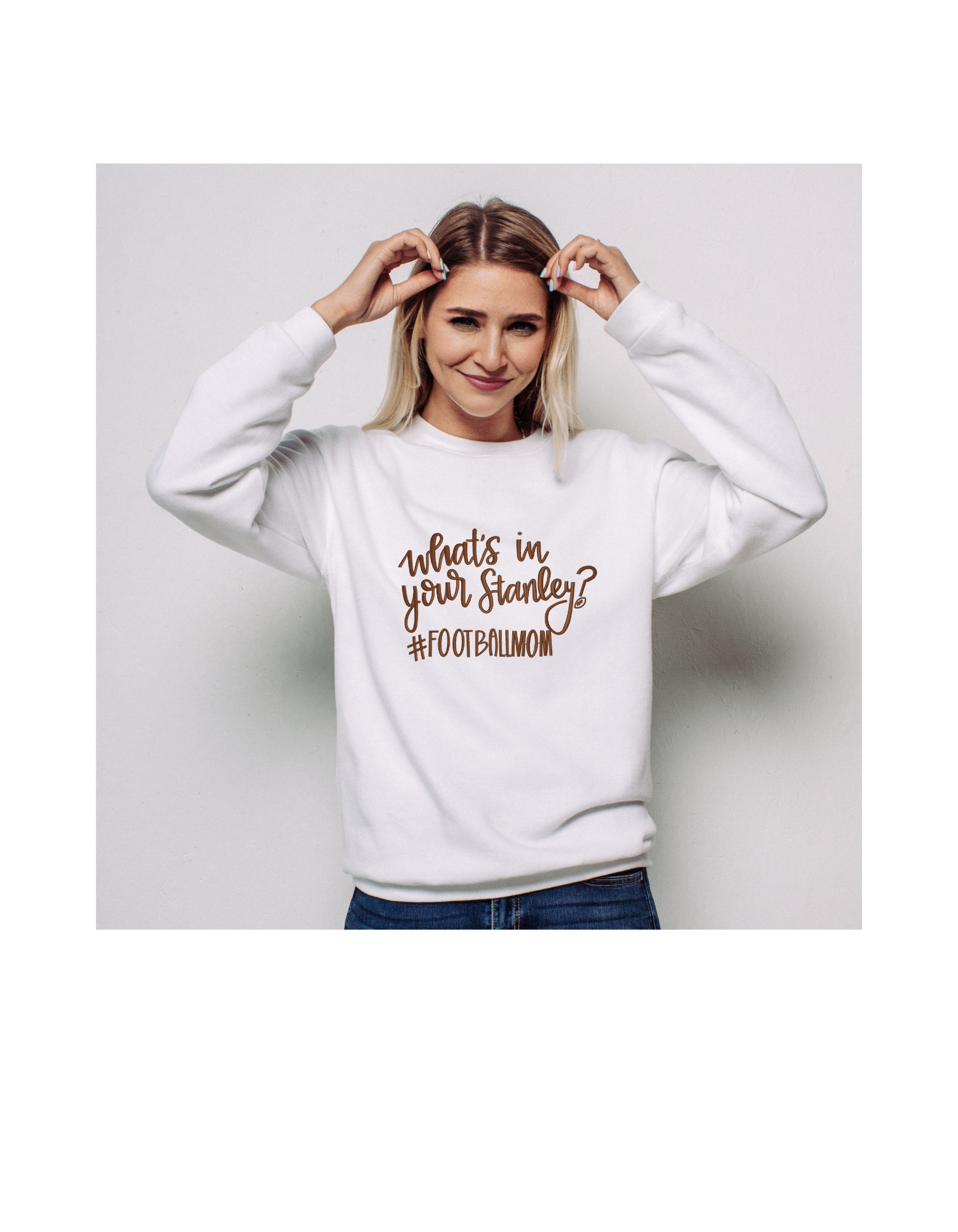 Stanley Football Mom Shirt & Crewneck (embroidery)